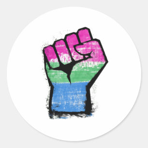 Polyseksuele protestlijst ronde sticker