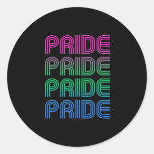 Polyseksuele Retro Pride Ronde Sticker