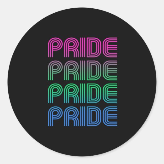 Polyseksuele Retro Pride Ronde Sticker (Voorkant)