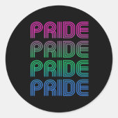Polyseksuele Retro Pride Ronde Sticker (Voorkant)