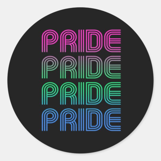 Polyseksuele Retro Pride Ronde Sticker (Voorkant)
