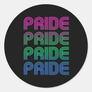 Polyseksuele Retro Pride Ronde Sticker
