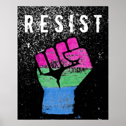 Polyseksuele Trots Vuist Poster (Voorkant)