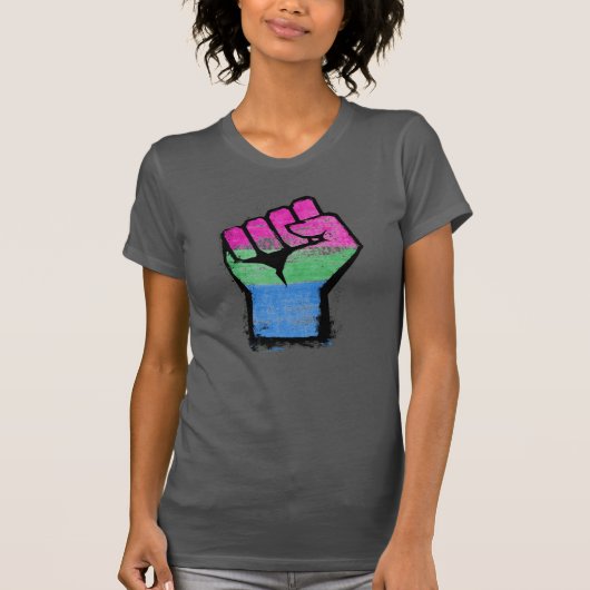 Polyseksuele trotsvuist t-shirt (Voorkant)