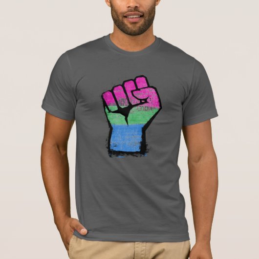 Polyseksuele trotsvuist t-shirt (Voorkant)