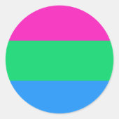 Polysexual Flag Ronde Sticker (Voorkant)