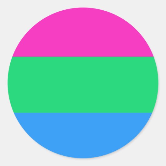 Polysexual Flag Ronde Sticker (Voorkant)