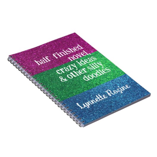 Polysexual Gay Pride Glitter aangepaste tekst Sjab Notitieboek (Rechterzijde)