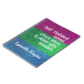 Polysexual Gay Pride Glitter aangepaste tekst Sjab Notitieboek (Linkerzijde)