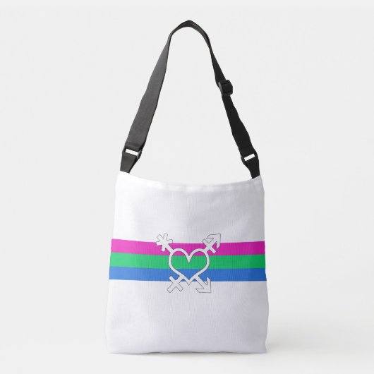 Polysexual Pride Vlag Crossbody Tas (Voorkant)