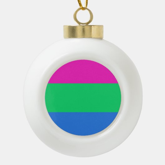Polysexual Pride Vlag Keramische Bal Ornament (Voorkant)