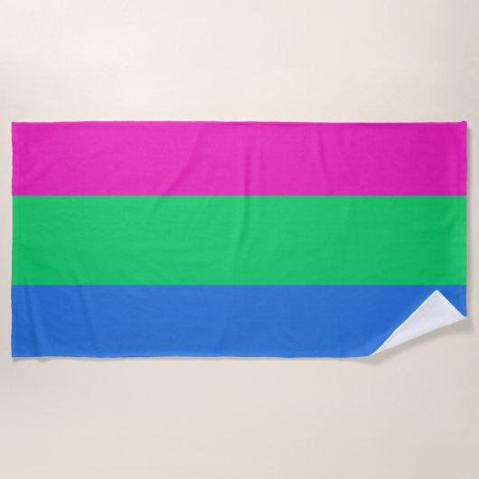 Polysexual Pride Vlag Strandlaken (Voorkant)