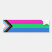 Polysexual Progress Pride vlag Bumpersticker (Voorkant)