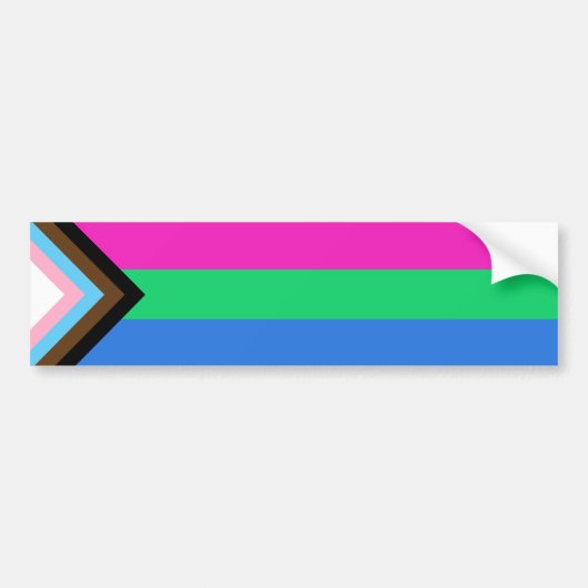 Polysexual Progress Pride vlag Bumpersticker (Voorkant)