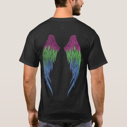 Polysexualiteitsvlag - Engelvleugels T-shirt (Achterkant)