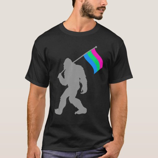 Polysexuality Pride Vlag Monster Op Polysexual T-shirt (Voorkant)