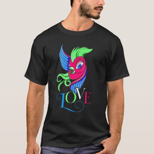Polysexy Bird Poly Pride LGBTQ Love T-shirt (Voorkant)