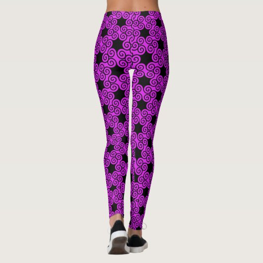 Polyskelion Pattern on Paarse Women's Athletic Leggings (Achterkant)