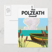 Polzeath, Cornwall Seaside reisposter Briefkaart (Voorkant / Achterkant)