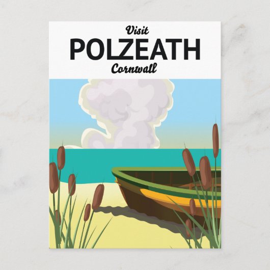 Polzeath, Cornwall Seaside reisposter Briefkaart (Voorkant)