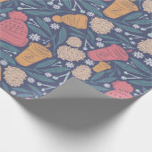 Pom Beanie Coffee Kerstfeestdag Cadeaupapier (Hoek)