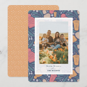 Pom Beanie Coffee Kerstfeestdag Fotokaart Kaart