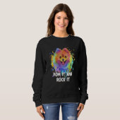 Pom It and Rock It Pomeranian Humor Pom Pom Dog 1 Trui (Voorkant volledig)
