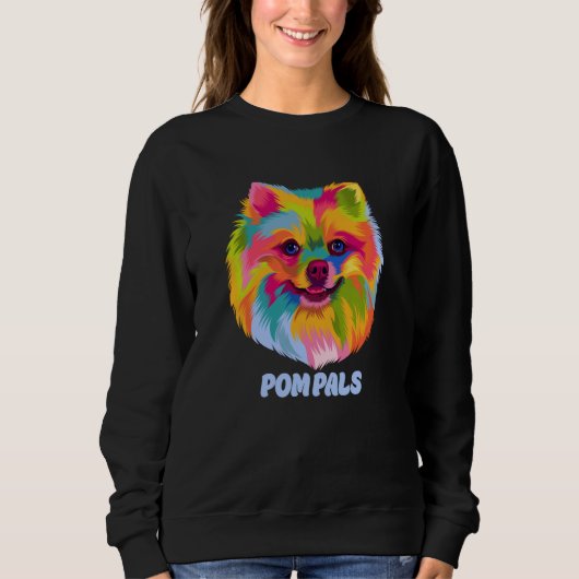 Pom Pals Pomeranian Humor Pom Pom Dog Mom Dog Dad Trui (Voorkant)