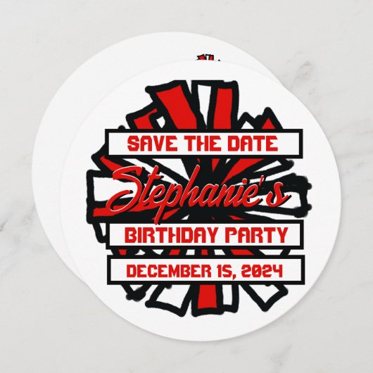 POM POM #7 Uitnodiging (Voorkant / Achterkant)