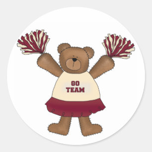 Pom Pom Cheerleader Beer Tshirts en Gifts Ronde Sticker