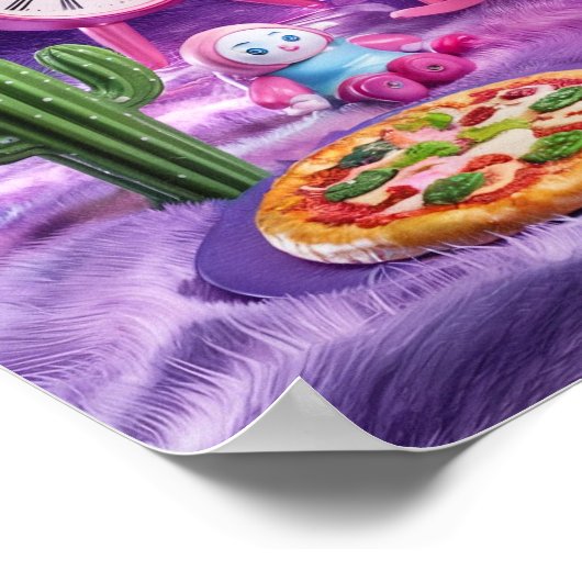 Pom Pom Clouds Dromerig Surrealistisch Poster (Hoek)