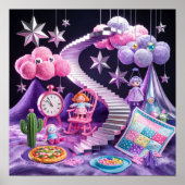 Pom Pom Clouds Dromerig Surrealistisch Poster (Voorkant)