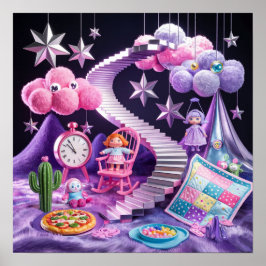 Pom Pom Clouds Dromerig Surrealistisch Poster