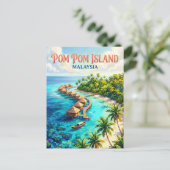 Pom Pom-eiland Maleisië Briefkaart (Staand voorkant)