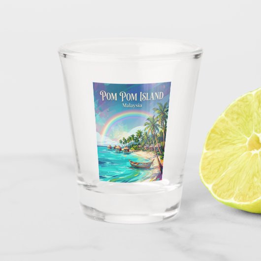 Pom Pom Eiland Maleisië Shot Glas (Voorkant)