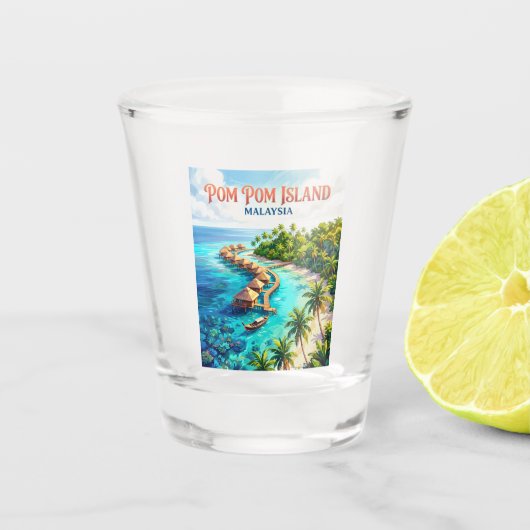 Pom Pom-eiland Maleisië Shot Glas (Voorkant)