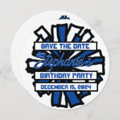 Pom Pom Flat Uitnodiging, #2 Kaart (Voorkant / Achterkant)