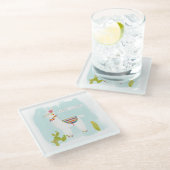 Pom Pom Llama Rama- Llater Llosers Glazen Onderzetter (Schuin)