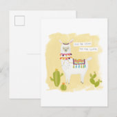 Pom Pom Llama Rama - Sparen de Drama voor Uw Llama Briefkaart (Voorkant / Achterkant)