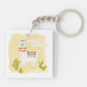Pom Pom Llama Rama - Sparen de Drama voor Uw Llama Sleutelhanger (Achterkant)
