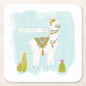 Pom Pom Llama Rama - Whole Lotta Llama Kartonnen Onderzetters (Voorkant)