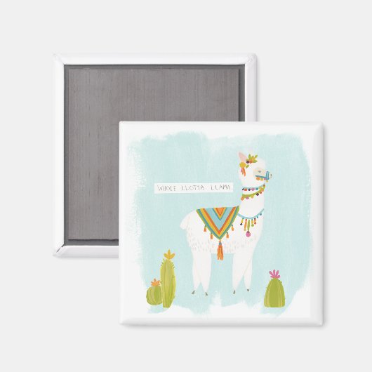 Pom Pom Llama Rama - Whole Lotta Llama Magneet (Voorkant / Achterkant)