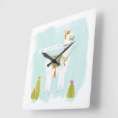 Pom Pom Llama Rama - Whole Lotta Llama Vierkante Klok (Hoek)