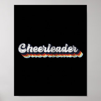 Pom Pom Meisje Retro Vintage Cheerleader  Poster
