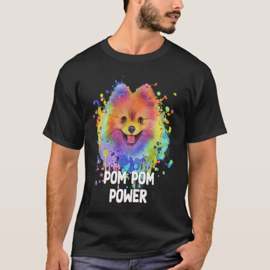 Pom Pom Power Pommeren Humor Speelgoed Breed Anima T-shirt (Voorkant)