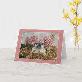 Pom Pom Pug Card Kaart (Gele Bloem)