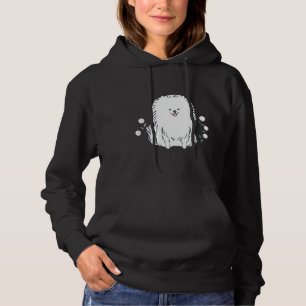 Pom Pom Puppy Dog Pommeren White Hoodie