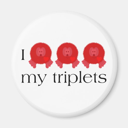 Pom Pom Triplets Magnet (Voorkant)