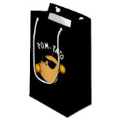 Pom-tato Funny Potato Pun Dark BG Klein Cadeauzakje (Voorkant Gekanteld)