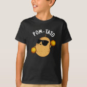 Pom-tato Funny Potato Pun Dark BG T-shirt (Voorkant)